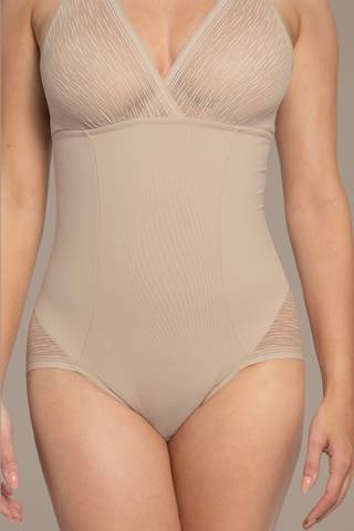 View Leonisa Sheer Stripe Detail Sculpting Bodysuit in all available color and sizes Picture of Sheer Stripe Detail Sculpting Bodysuit